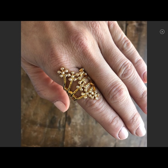 SOLD! More to come! Wisteria Ring with Swarovski Crystals - Picture 2 of 6